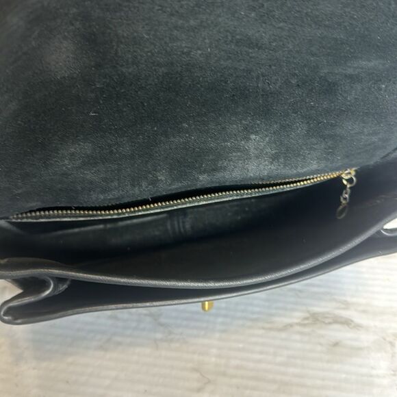 Coach Vintage 90's Black Cowhide Leather Shoulder Purse Front Flap Turnlock - Picture 12 of 14